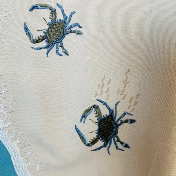 Rightside Design Blue Crab and Waves Lumbar Pillow Shams Two Piece Set Ocean - Picture 5 of 16